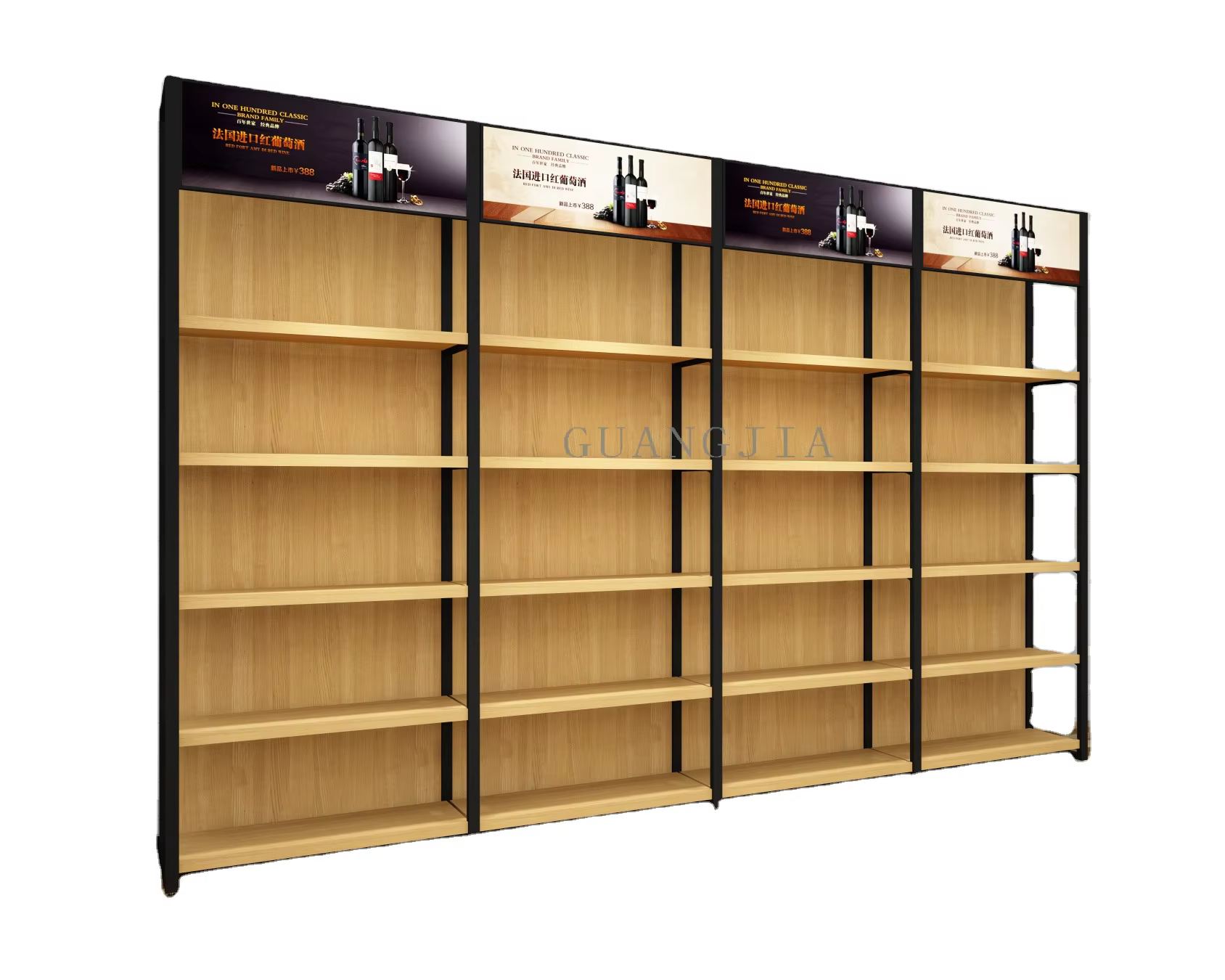 Customized Retail Store Wood Display Shelf